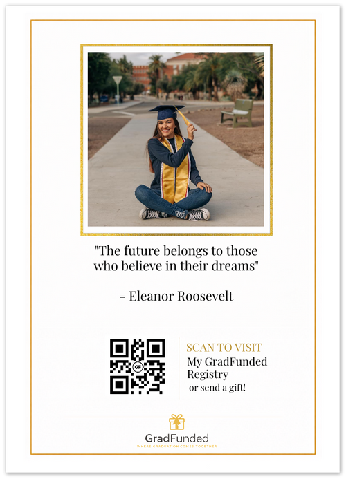 5"x 7" Classic Timeless Graduation Announcement Cards with Gold Foil Accents | Personalized Photo Graduation Cards