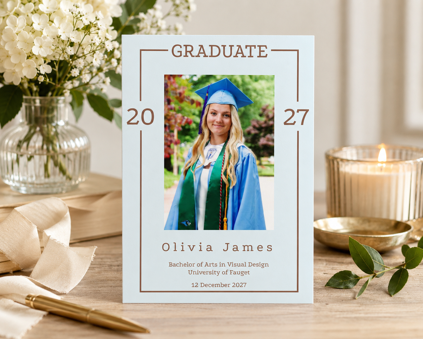 Skybound Collection | Personalized 5 × 7 Graduation Announcement Cards with Foil Accents